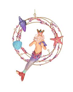 Gisela Graham Pastel Neptune w Wire Ring Decoration